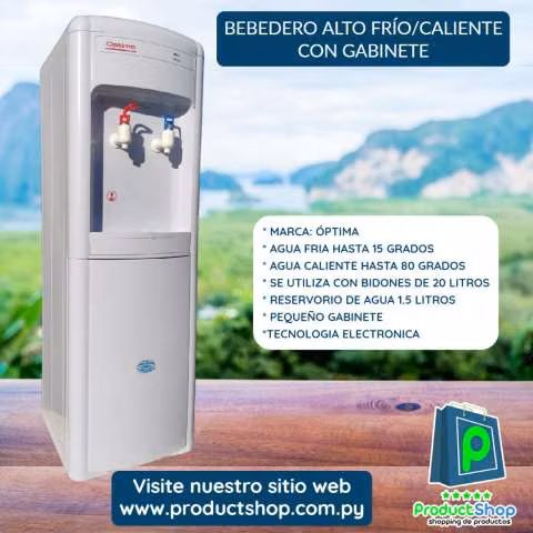 Bebedero alto frio/caliente con gabinete