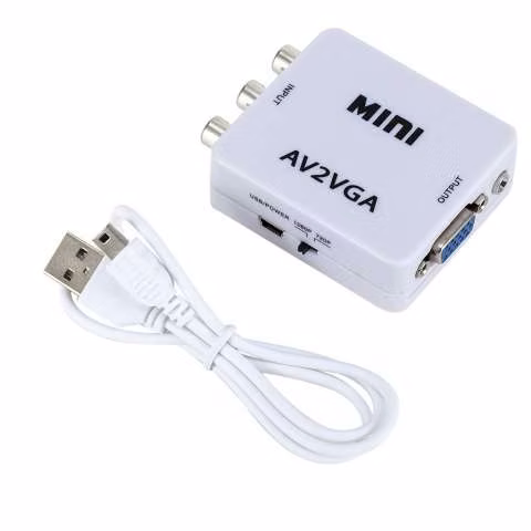 Conversor rca a vga Av2vga mini av a vga convierte tu salida audio video a vga