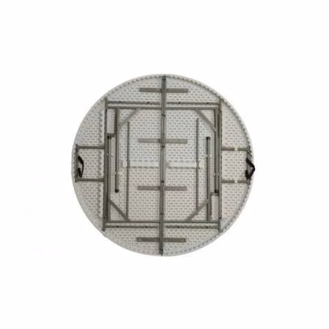 Mesa plegable de plástico y metal circular 152x74 cm - Imagen 3