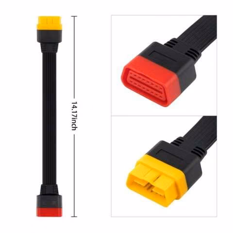 Cable de extensión OBD2 macho a hembra 16 pines 36 cm - Imagen 2