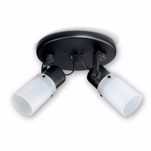 Spot dos luces pantalla tubo horquilla polipropile