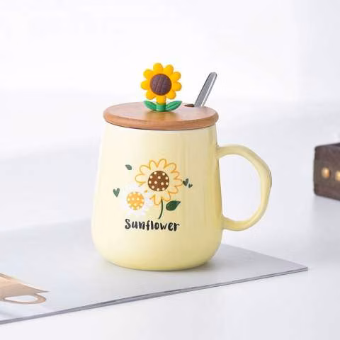 Taza con cucharita 500ml 8x11cm