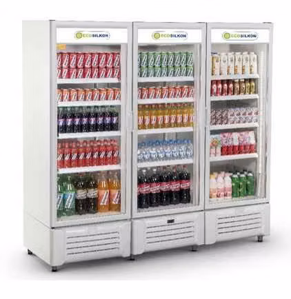 Visicooler 3 puertas de vidrio con luz led Ecosilkon VCM3P BL