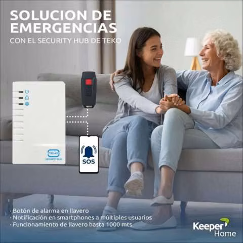 Panel de alarma con botón inalámbrico para emergencias