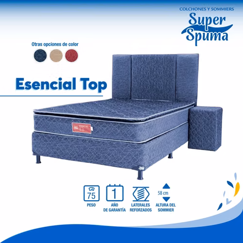 Somier esencial 1, soporta 75kg superspuma