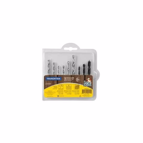 Taladro atornillador 10mm c/ bat, de litio + juego de mecha mix 9 piezas
