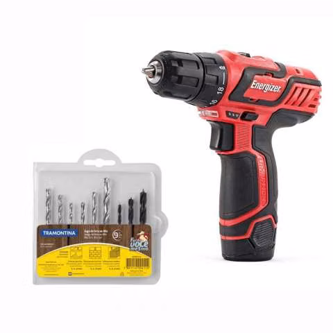 Taladro atornillador 10mm c/ bat, de litio + juego de mecha mix 9 piezas - Imagen 3