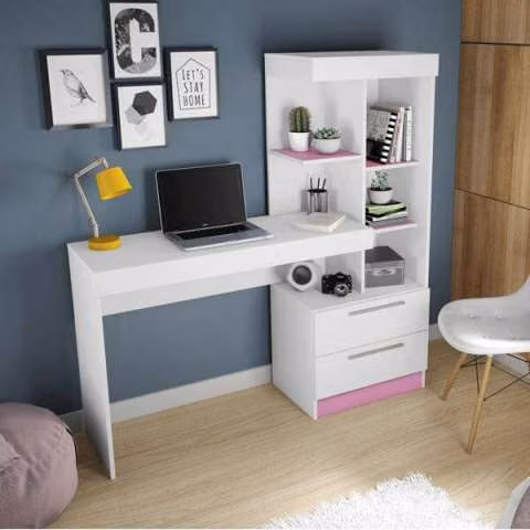 Escritorio office con cómoda abba blanco flex nt2010