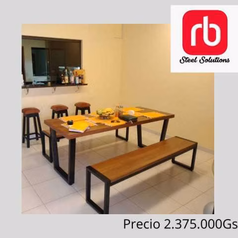 Mesa comedor barra estilo industrial