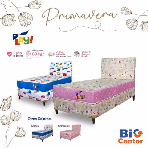 Somier infantil parana play 100 cm