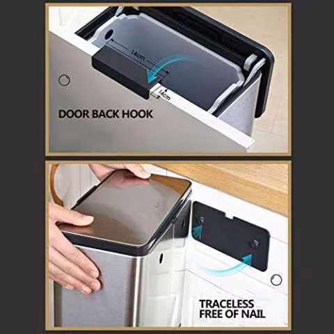 Papelera inox colgante