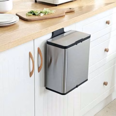 Papelera inox colgante