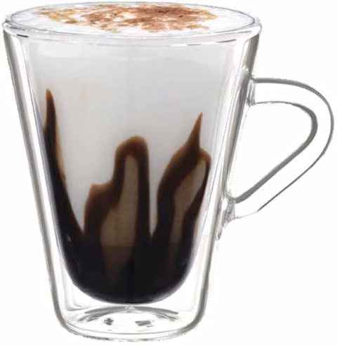 Taza de café de vidrio Borosilicato de doble pared 380ml