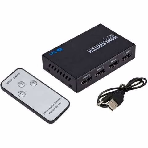 Switch hdmi 3x1 con control 4K con ext IRC