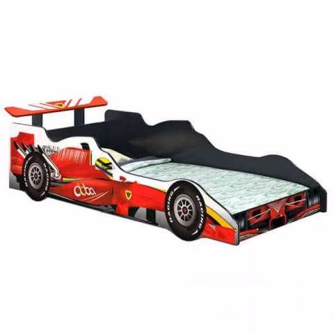Cama auto rojo formula 1 j&a abba con colchón - Imagen 2