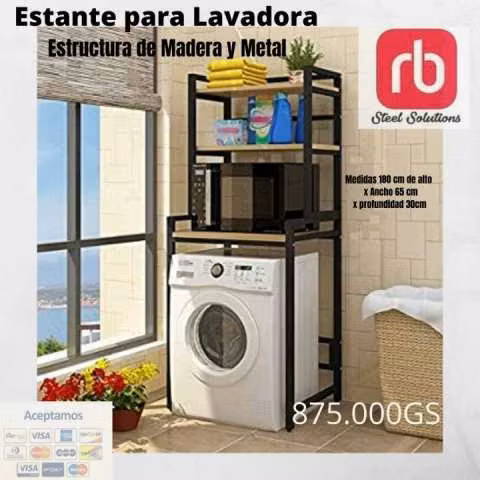 Estante de lavadora estilo industrial
