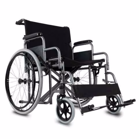 Silla de ruedas reforzada 61 cm de asiento aguanta 180 Kg - Imagen 3