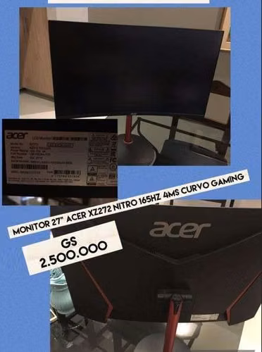 Monitor curvo gaming Acer 27 pulgadas XZ72 Nitro 165Hz 4 Ms