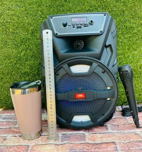 Parlante karaoke JBL 8 pulgadas con luces de regalo micrófono y vaso térmico - Imagen 2