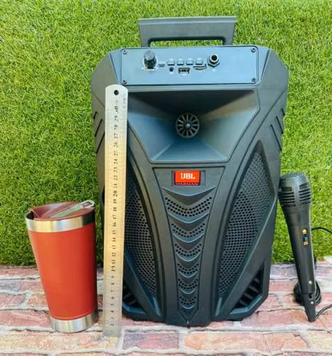 Parlante karaoke JBL 8 pulgadas con luces de regalo micrófono y vaso térmico - Imagen 3