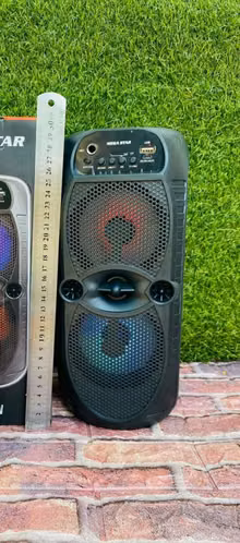 Parlante karaoke 2 parlantes de 3 pulgadas con luces Mega star - Imagen 2