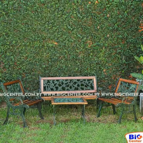 Juego de jardin rosita madera y hierro
