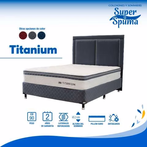 Somier titanium 1,60 x 2,00 soporta 90kg superspuma - Imagen 2