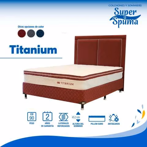 Somier titanium 1,60 x 2,00 soporta 90kg superspuma