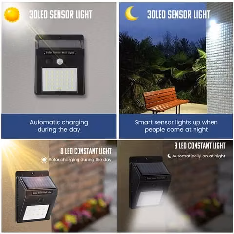 Aplique 20 led luz sensor de movimiento energía solar - Imagen 2