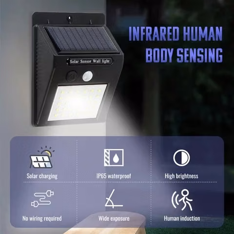 Aplique 20 led luz sensor de movimiento energía solar - Imagen 3