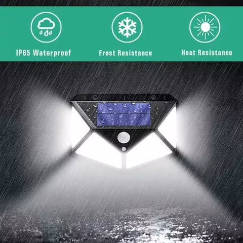 Aplique 100 led luz fija con sensor de movimiento solar - Imagen 2