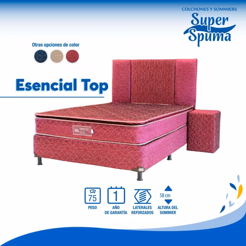 Sommier Esencial Top 120x190 cm soporta 75 kilos SuperSpuma
