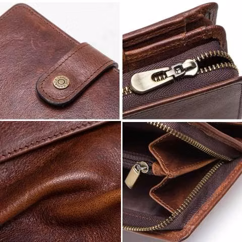Billetera masculina de cuero genuino - Imagen 3