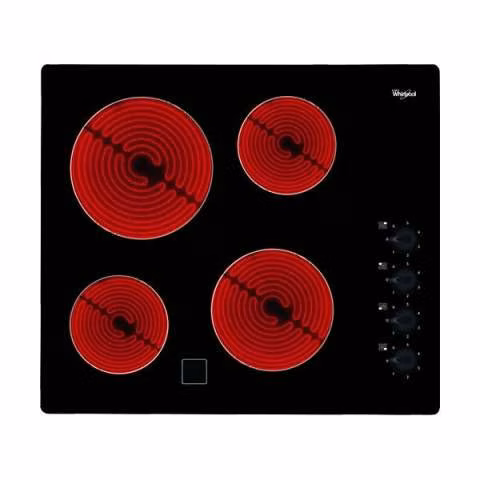 Anafe 4 hornallas eléctrico vitrocerámico con perillas Whirlpool
