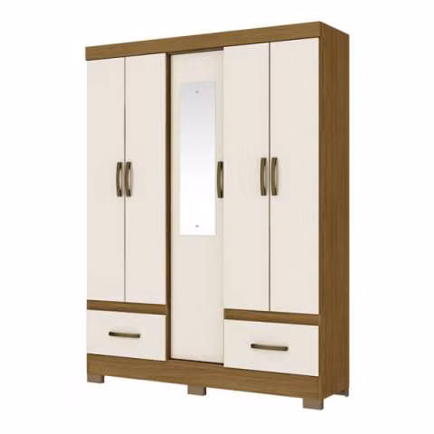 Ropero B60 5 puertas con espejo briz nature white Abba - Imagen 3