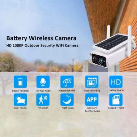 Cámara solar IP 1080p IP66 con sensor de movimiento