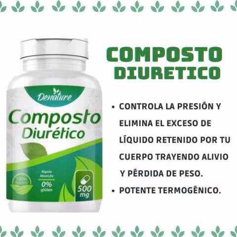 Denature compuesto diurético en cápsulas de 500 mg