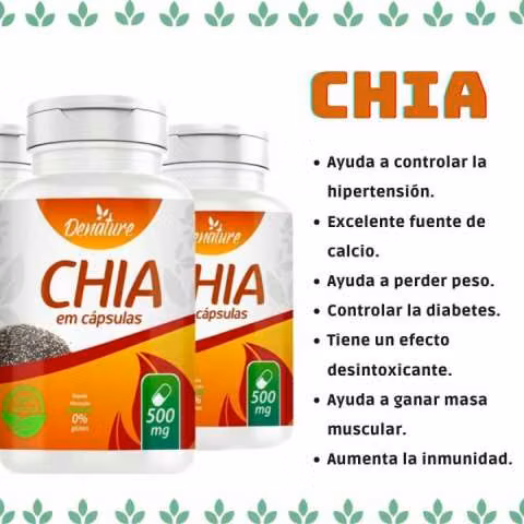 Denature Chia en cápsulas de 500 mg