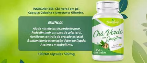 Denature té verde con jengibre en cápsulas de 500 mg