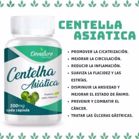 Denature Centella asiática en cápsulas de 500 mg