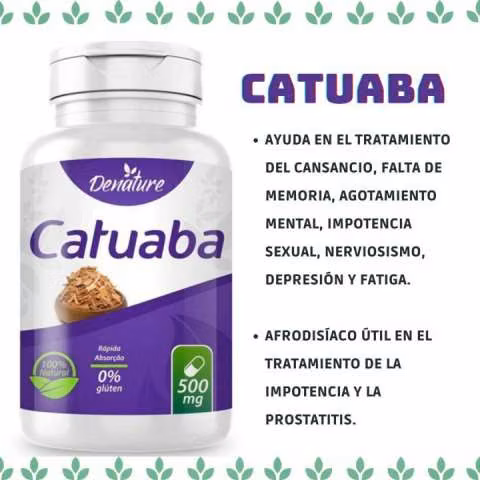 Denature catuaba en cápsulas de 500 mg