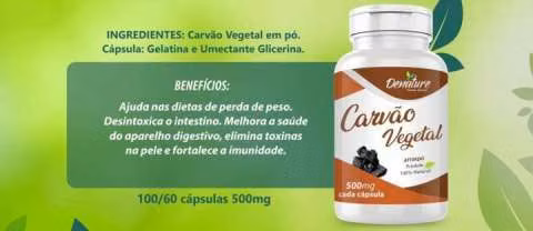Denature carbón activado en cápsulas de 500 mg