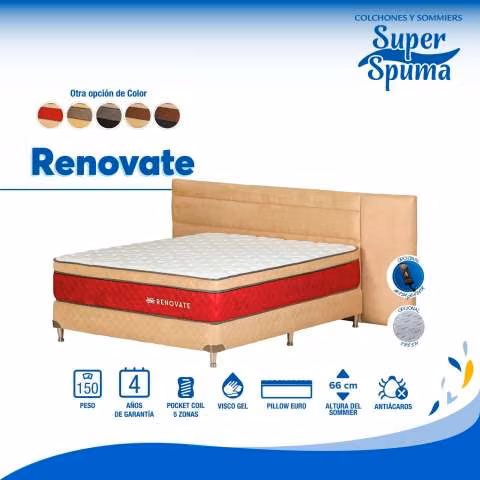 Sommier Renovate 180x200 cm soporta 150 kilos SuperSpuma - Imagen 2