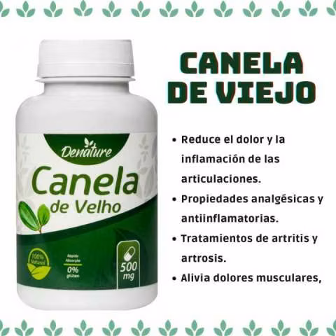 Denature canela de velho en cápsulas de 500 mg