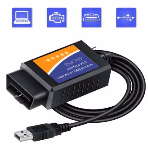 Scanner diagnóstico OBD2 ELM327 V1.5 usb pc