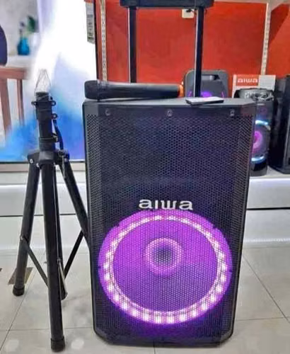 Parlante Aiwa con trípode karaoke