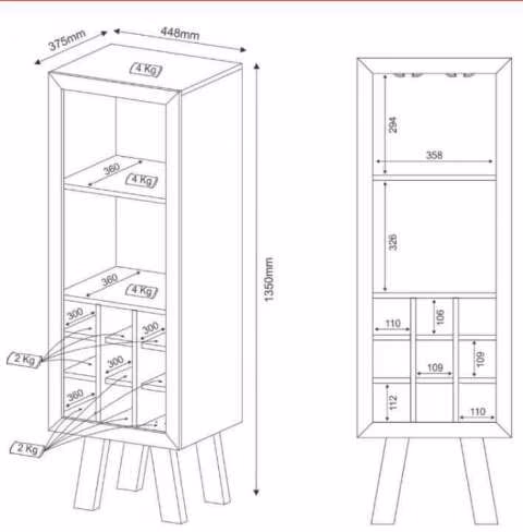 Mueble Bar AD500 Tecnomobili negro Abba - Imagen 3