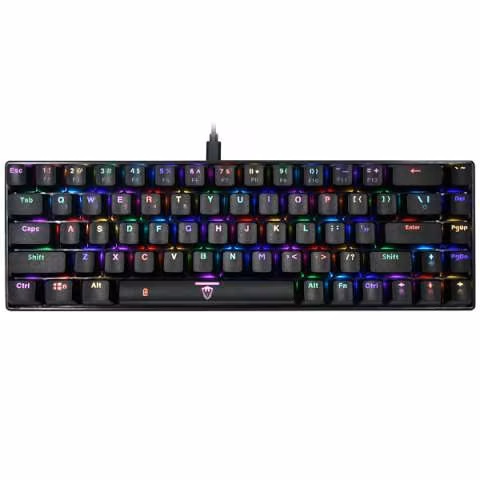 Teclado mecánico Satellite GK-55 mini rgb blue bt usb