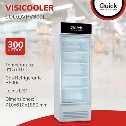 Quick visicooler p/ vidrio 300 litros . F/humedo
