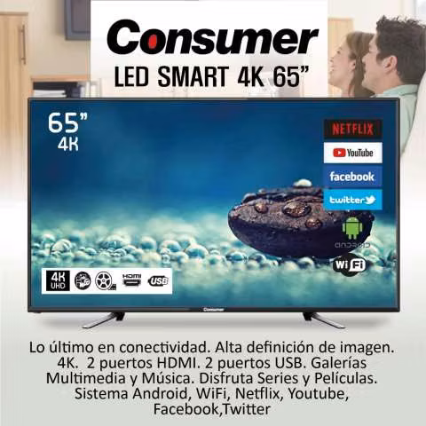 Tv consumer 65 pulgadas smart 4k